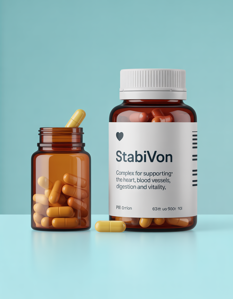 Stabivon dietary supplement bottle with capsules