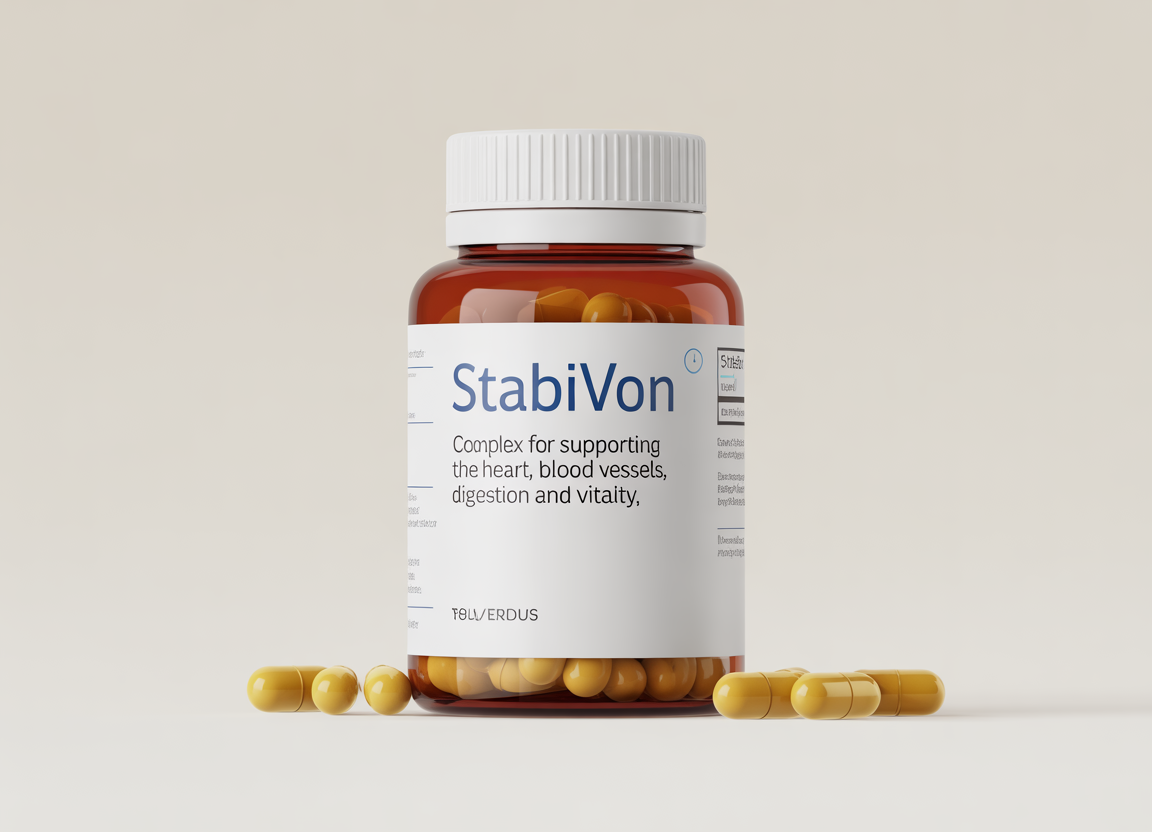 Stabivon supplement packaging and capsules